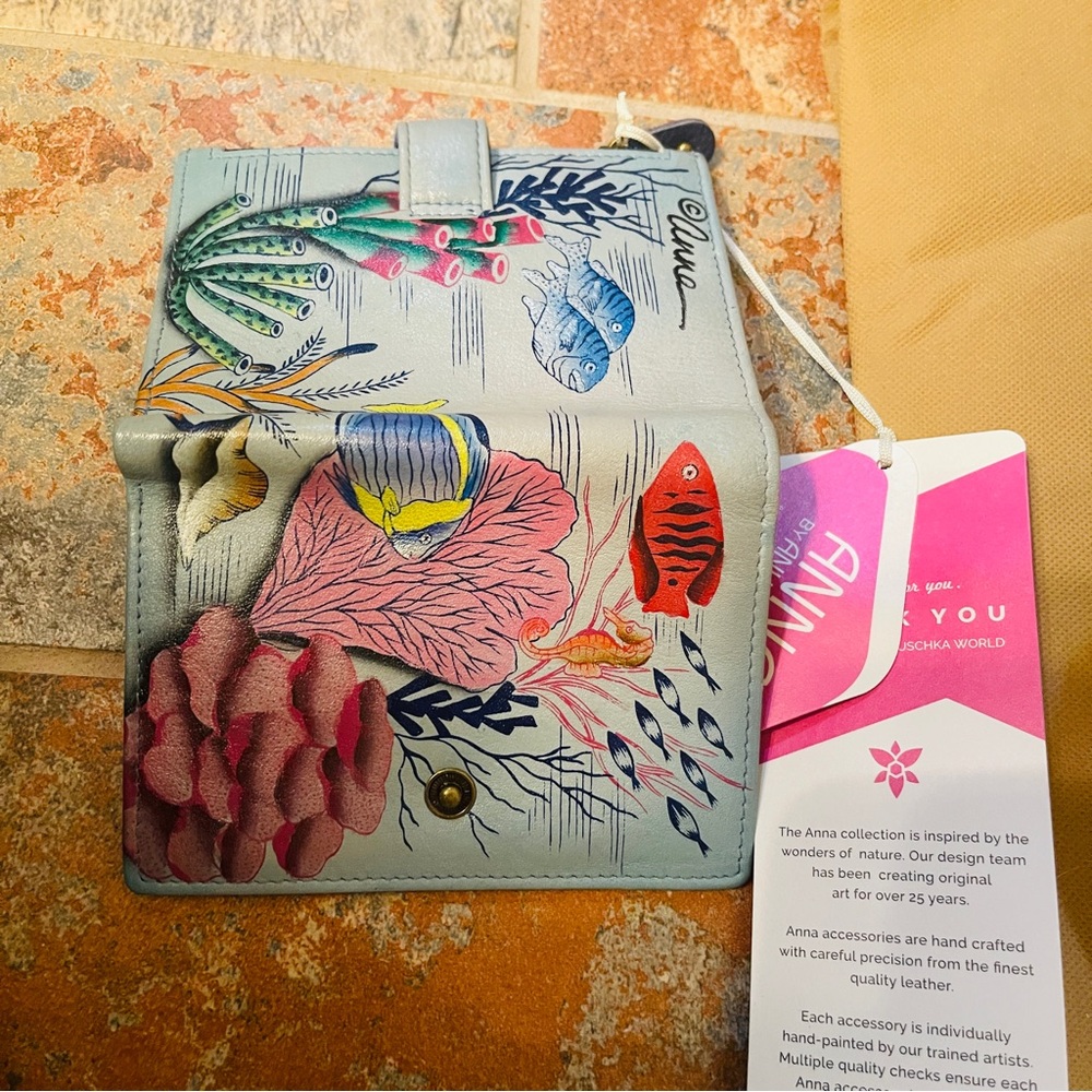 NWT!! Anna by Anuschka - TREASURES OF THE REEF TOTE BAG AND MATCHING WALLET! - Picture 7 of 16